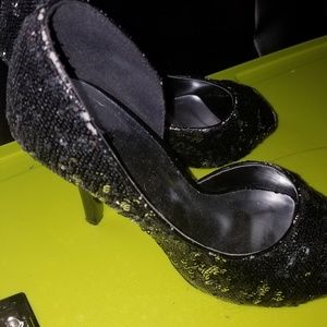 Used Bakers black Sequins Heels